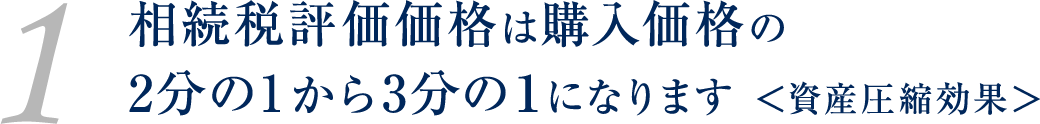 相続税評価価格は購入価格の４分の１から５分の１になります